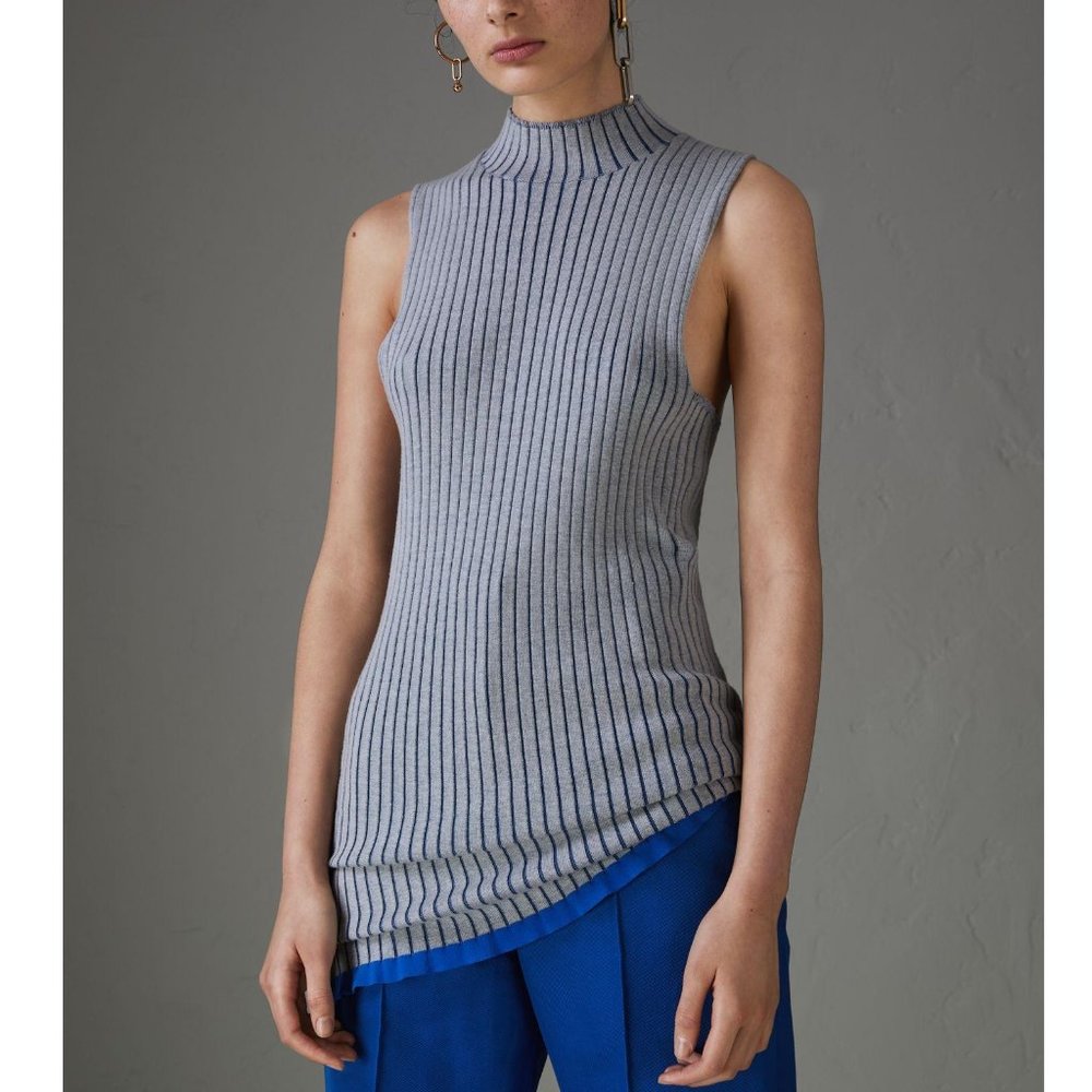 NWT Burberry Cashmere Silk Knit Tank, Large, Perfect for Work or Brunch